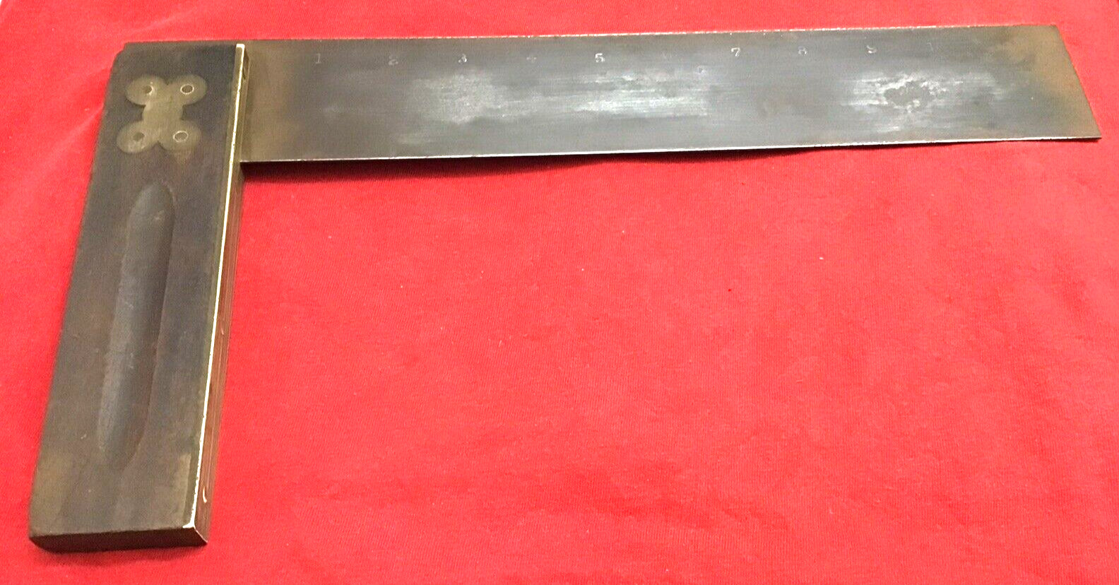 Antique Rosewood & Brass 7” X 12” Try Square , Has 1” Thru 12” Engraved, No Mfg
