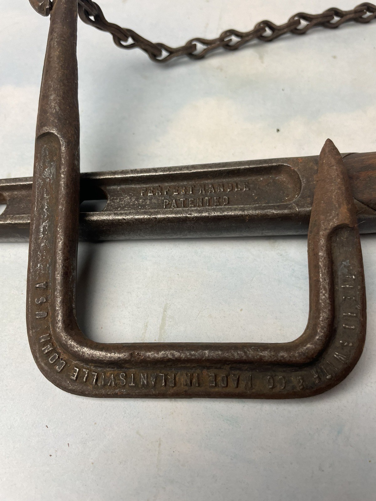 Antique H.D. Smith Valve Spring Lifter Hook With Chain Plantsville Conn CT Tool