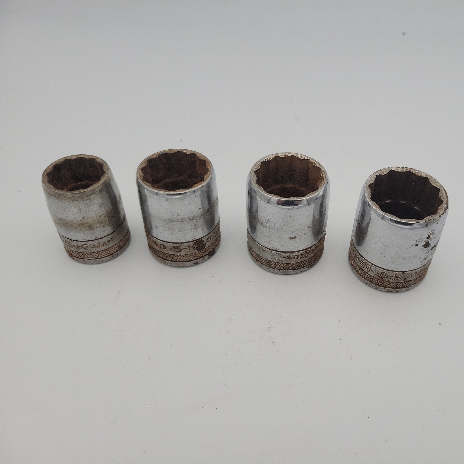 SK S-K 12 Point 3/4″, 15/16″, 1″, and 1 1/16″ half inch Drive Shallow Sockets