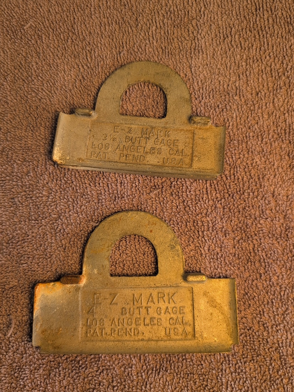 Lot Of 2 Vintage E-Z MARK BUTT GAUGE 4”, 3 1/2” Used!