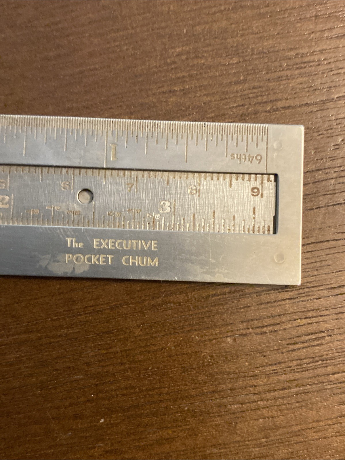 THE EXECUTIVE POCKET CHUM No 1045 METAL RULER CALIPER VINTAGE STAINLESS USA