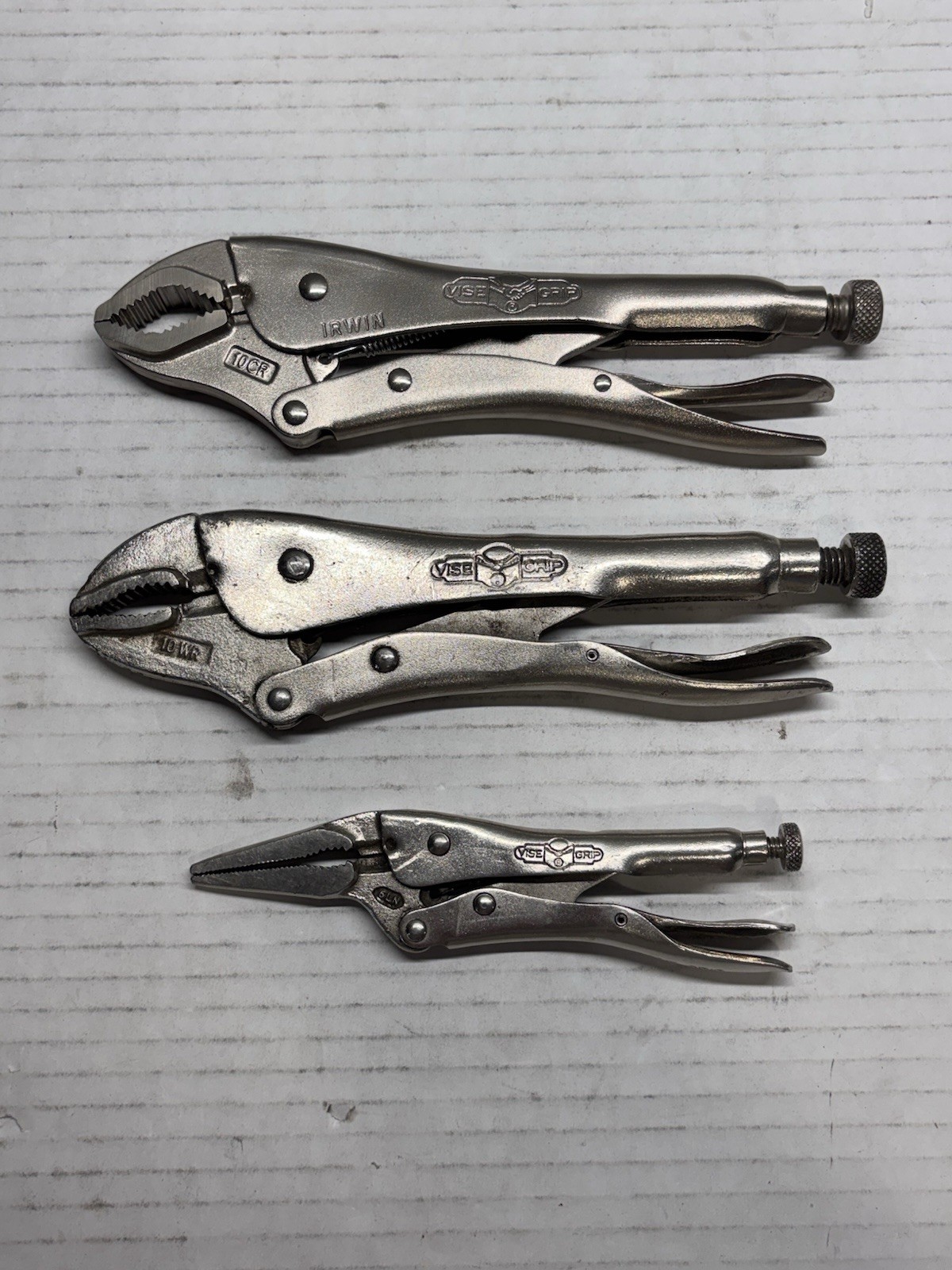 3 Vtg Vise Grip Jaw Locking Pliers 10CR 10WR 6LN USA MADE
