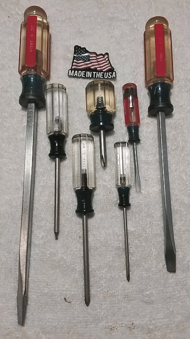 7Pc CRAFTSMAN-WF- ” VINTAGE ” ASSORTED SIZES SREWDIVER SET USA 🇺🇸