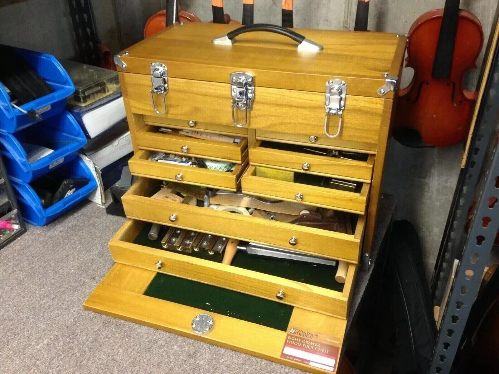 Hardwood Cabinet 8 Drawer Machinist Wooden Tool Chest Wood Cabinet Box