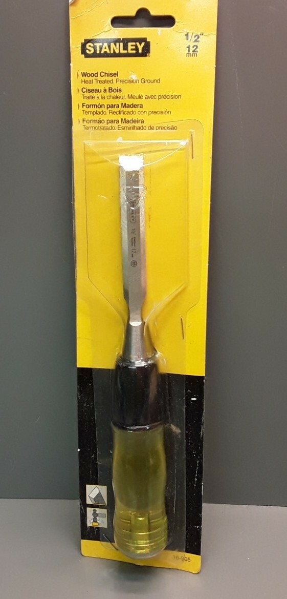 Stanley 1/2″ Wood Chisel 16-905 Steel End Butt Handle New Old Stock Dated 1998