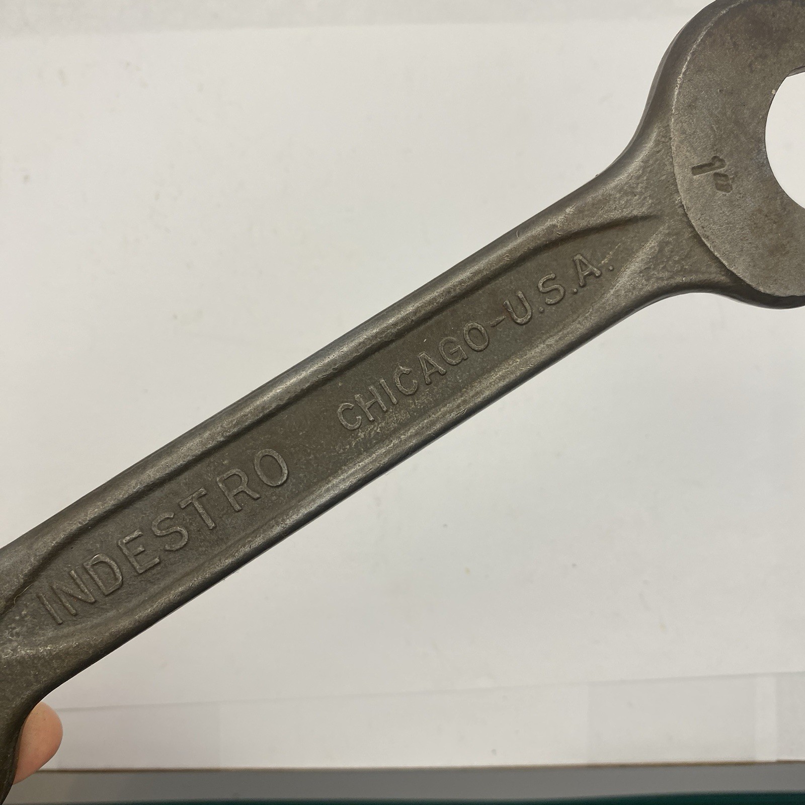 Indestro 1″ X 1-1/8″ Open End Wrench Drop Forged Select Steel 735 USA VTG