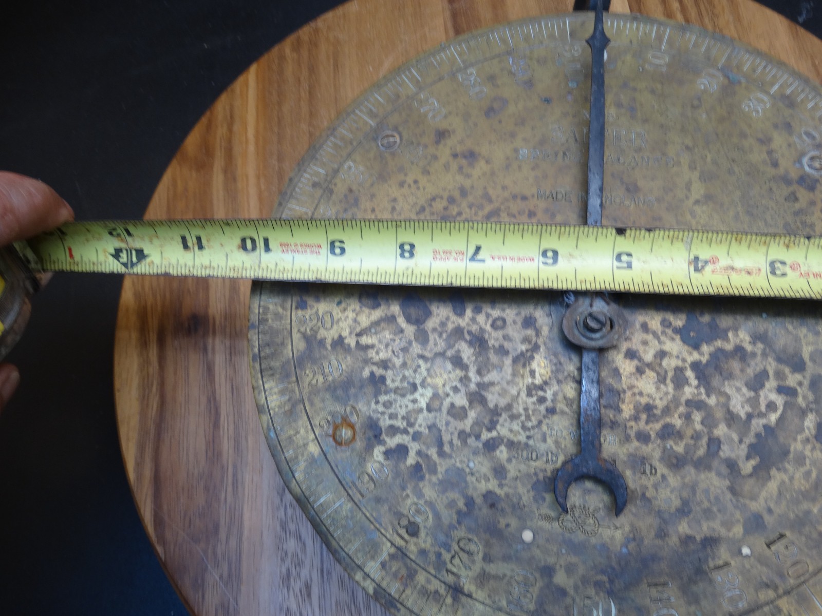 Antique Brass Salter Spring Balance Slaughterhouse No. 85 Made England 300 lbs.