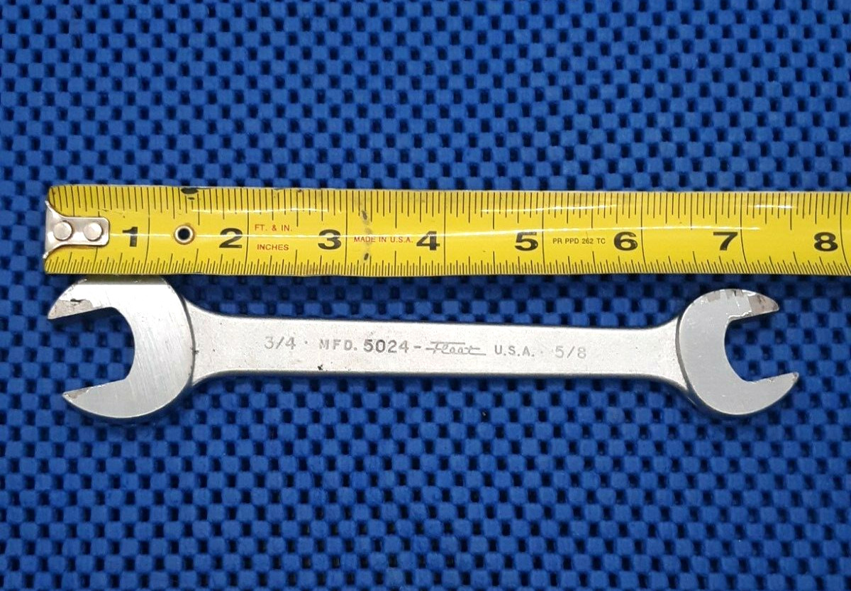 Vintage Fleet 5024 5/8″ x 3/4″ Open End Wrench 7 1/2″ Long USA