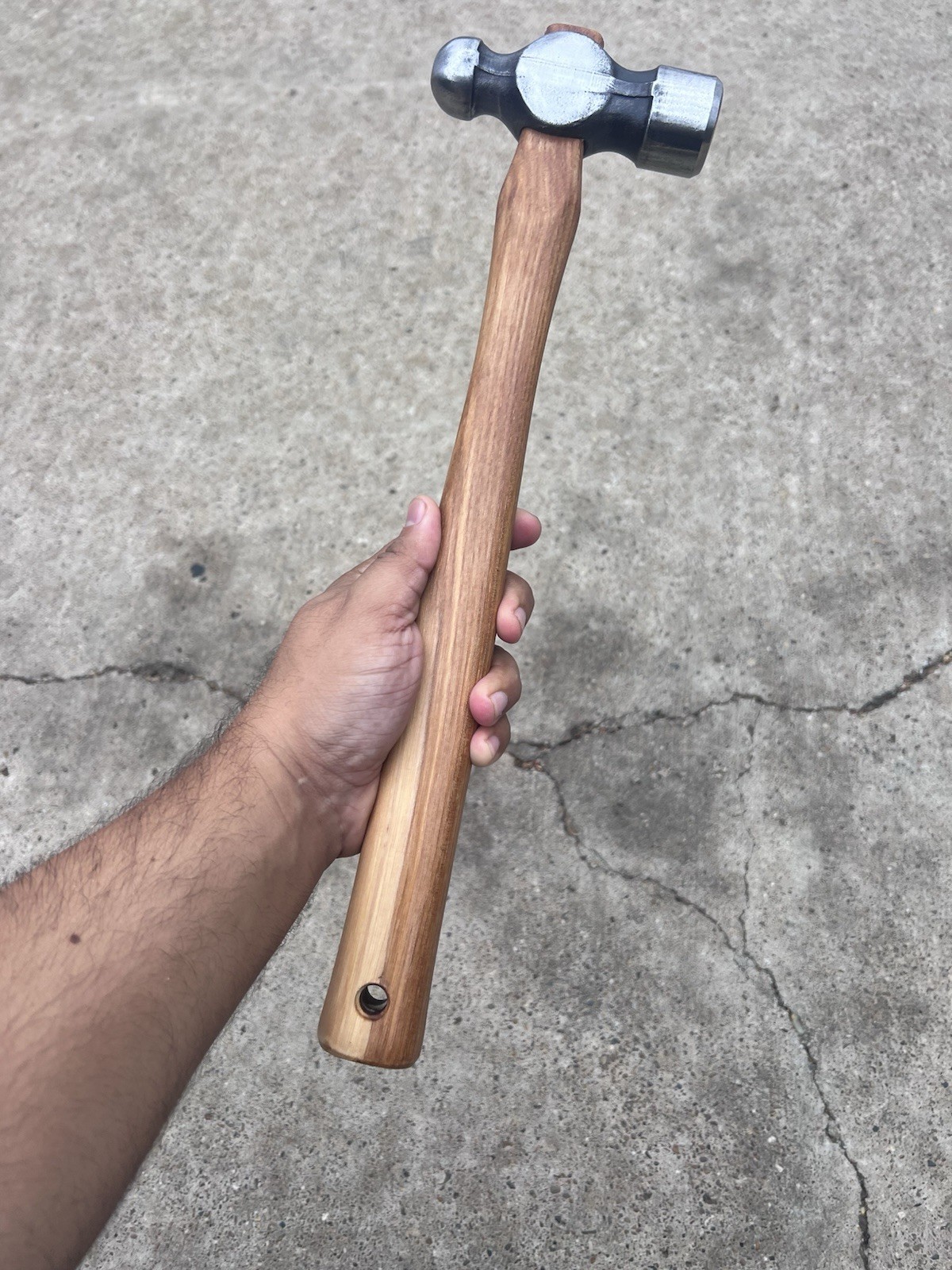 Bad-Hammer 1.15lb Ball & Peen w/ Beautiful 16in Hickory Handle, CherryWood Wedge