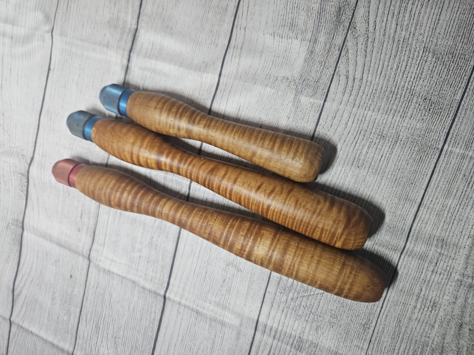 Wood Handle Turning Tools-Lot of 3-w/ Clewes 5/8th Stainless Steel Quick Release