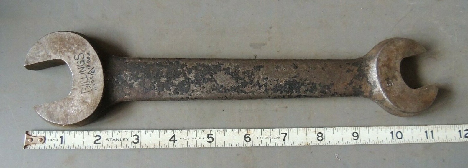 VINTAGE BILLINGS No. 34 Open End Wrench, 7/8″ X 1-1/16″ USA MADE, 1 LBS. 8 OZ.