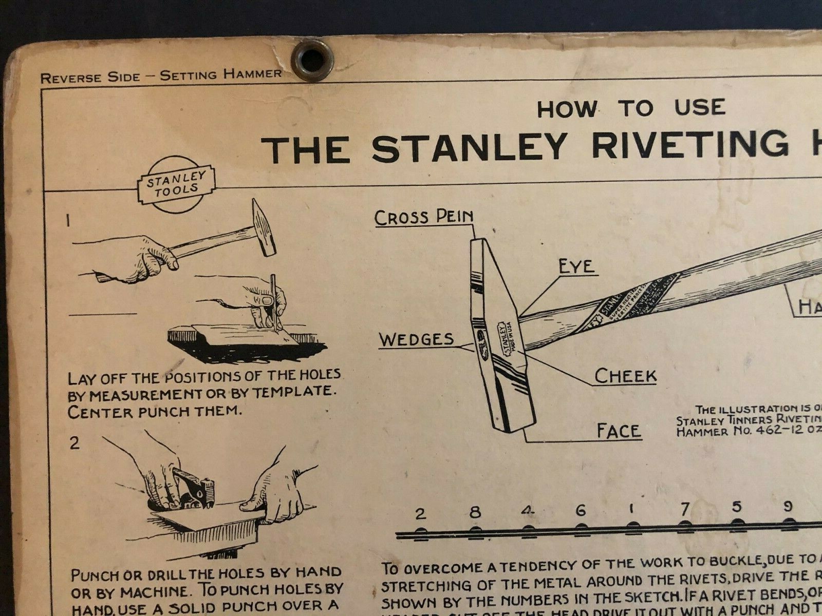 Vintage 1933 Stanley Tools Double Sided Pressboard Instructional Chart (4 of 14)