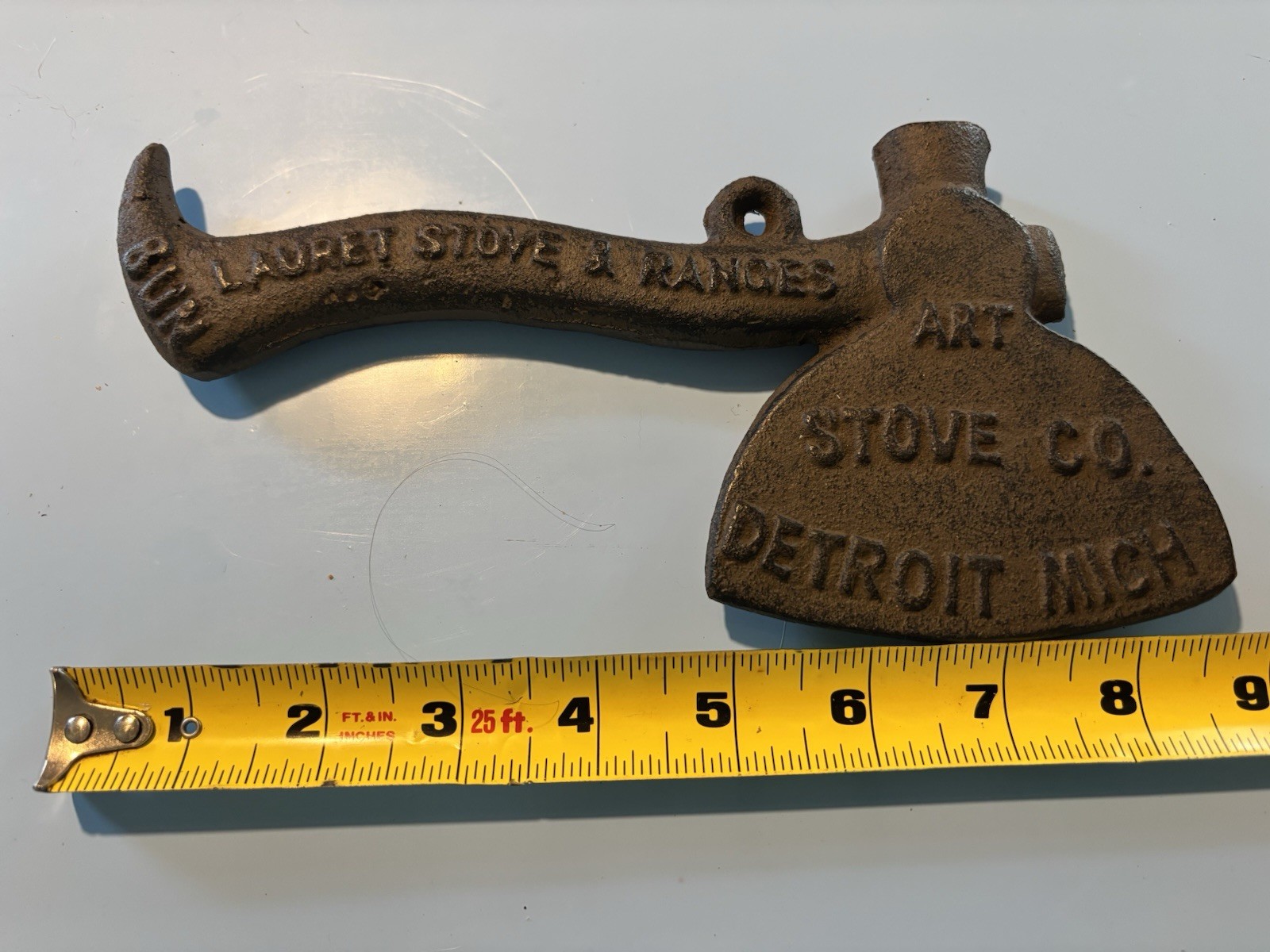 Old 1901 Carrie Nation hatchet/Stove Tool/Cast Iron Ad Prohibition Message
