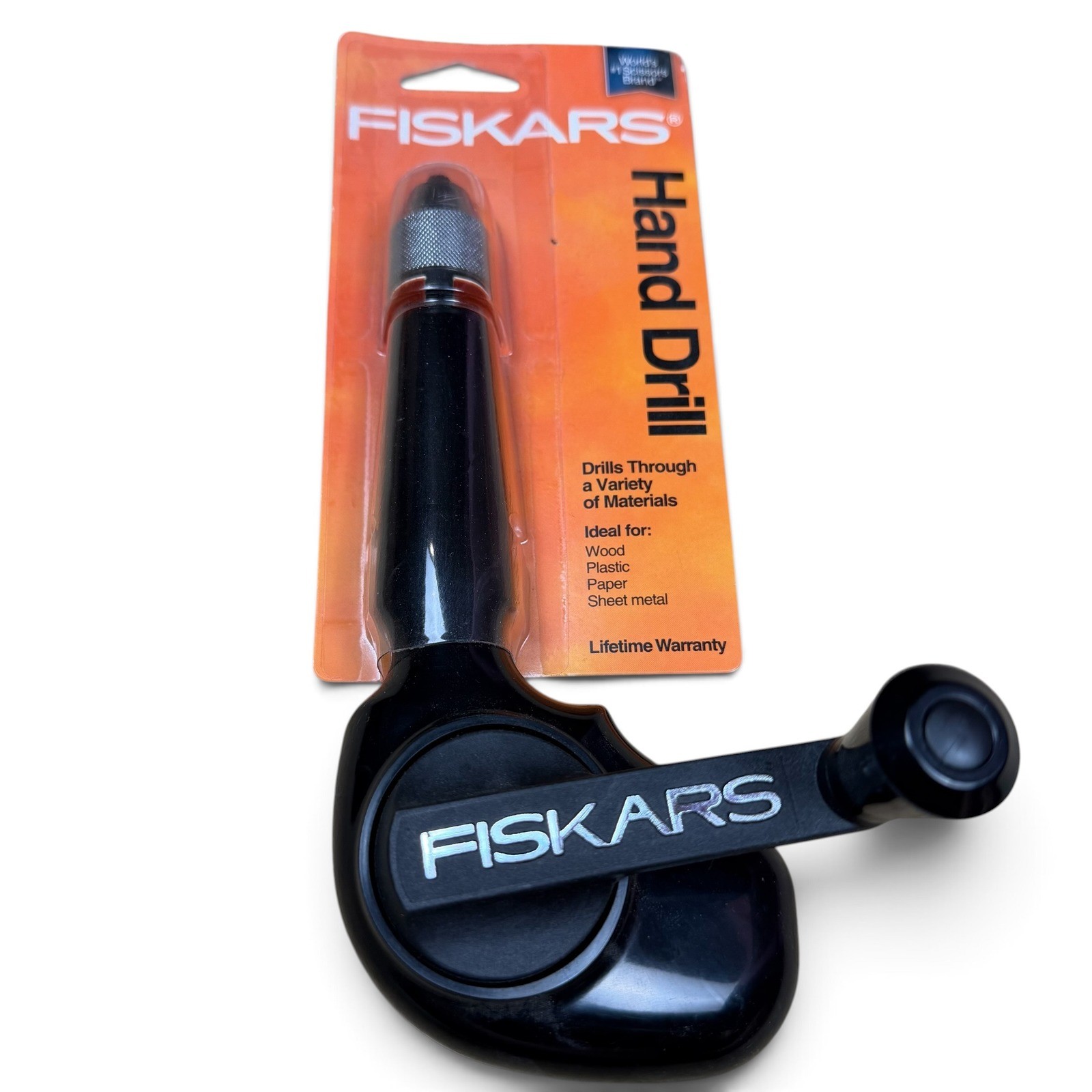 Fiskars Hand Drill Manual Craft Tool Wood Plastic Paper 85116984J Black New