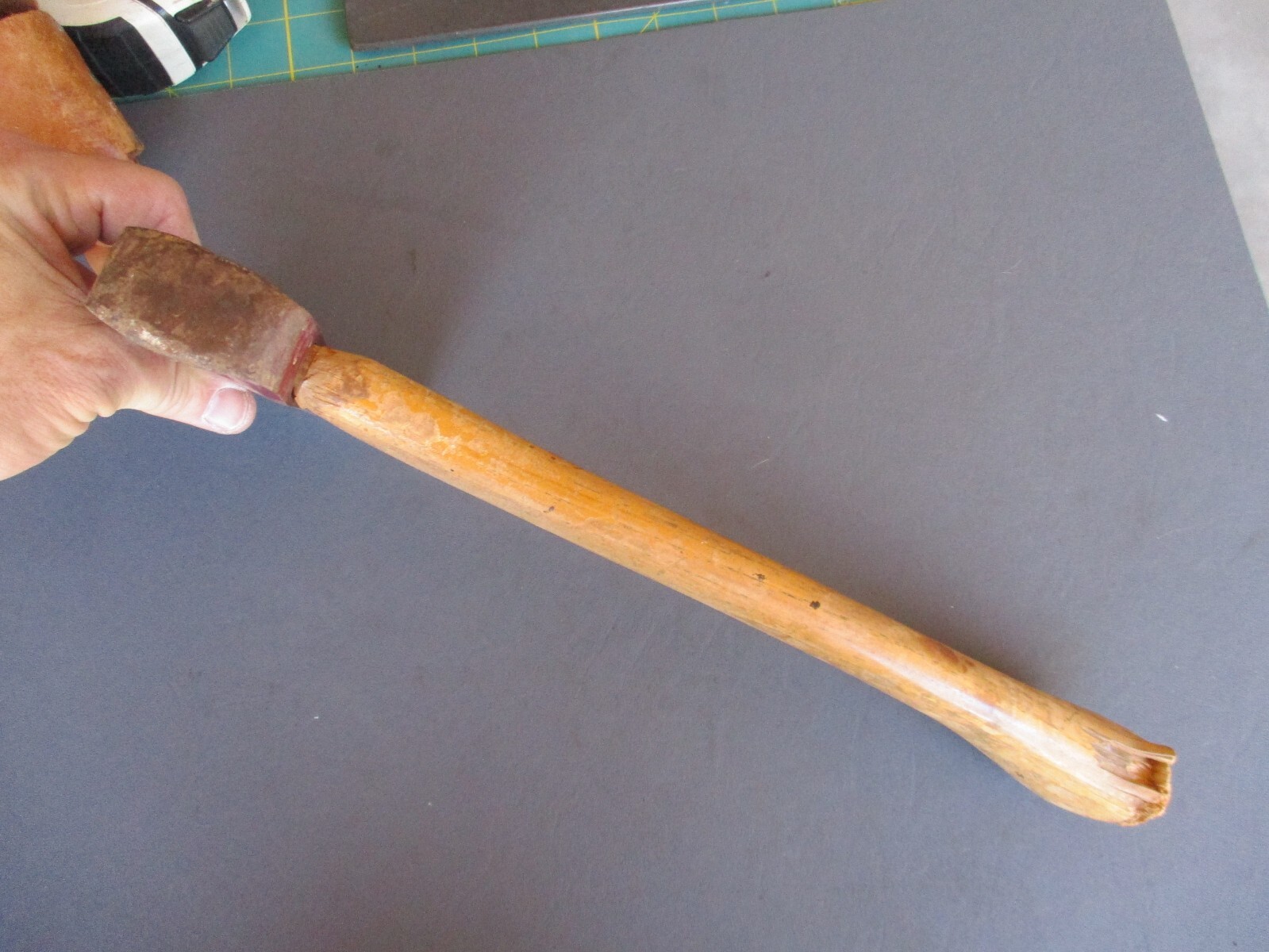Vtg TRU TEST Camping Axe, USA Hatchet with Leather Belt Sheath, Tru-Test