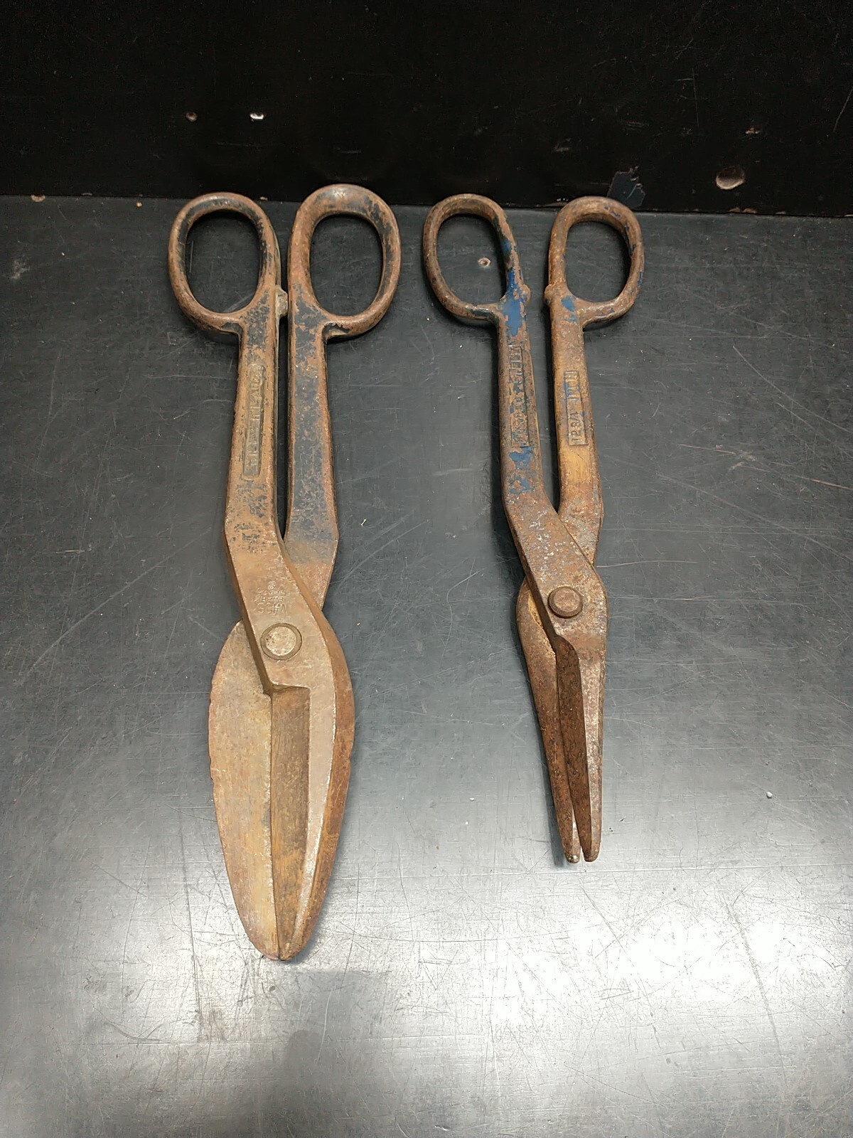 Vintage 13.75″ WISS 8 & 12.75″ Blue Bird 212 Tin Snip Metal Shears Cutters Steel