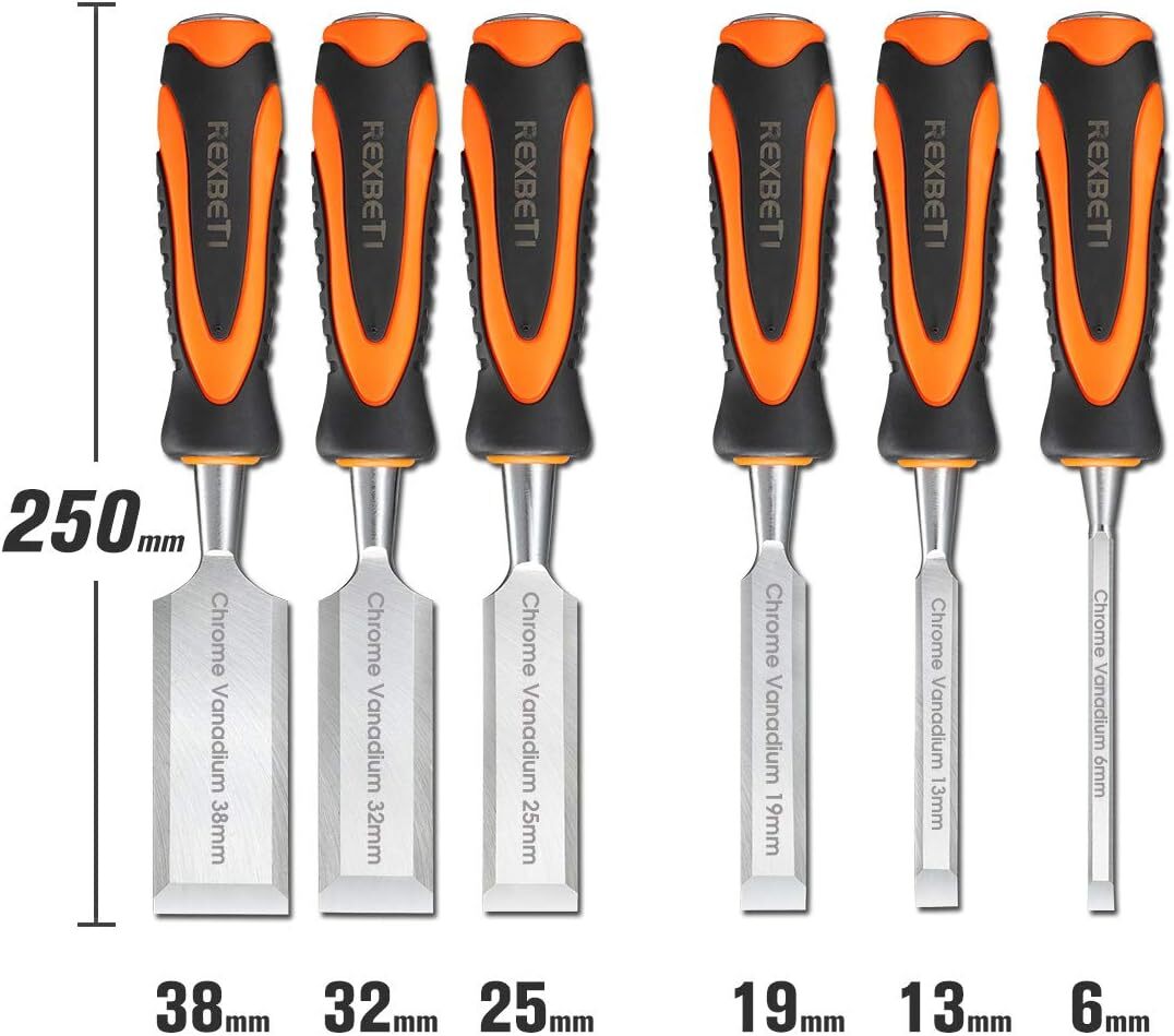 REXBETI 10-piece premium wood chisel set, 6-piece wood chisel set