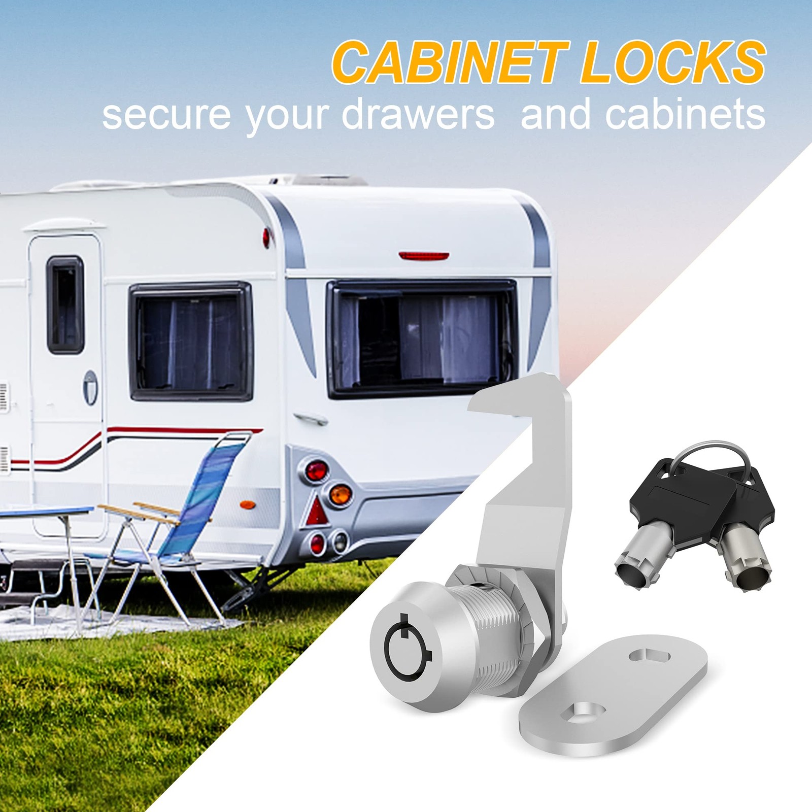 1 Pack Tubular Cam Locks, Tool Box Lock Replacement, 5/8″ Cam Lock Keyed Alik…