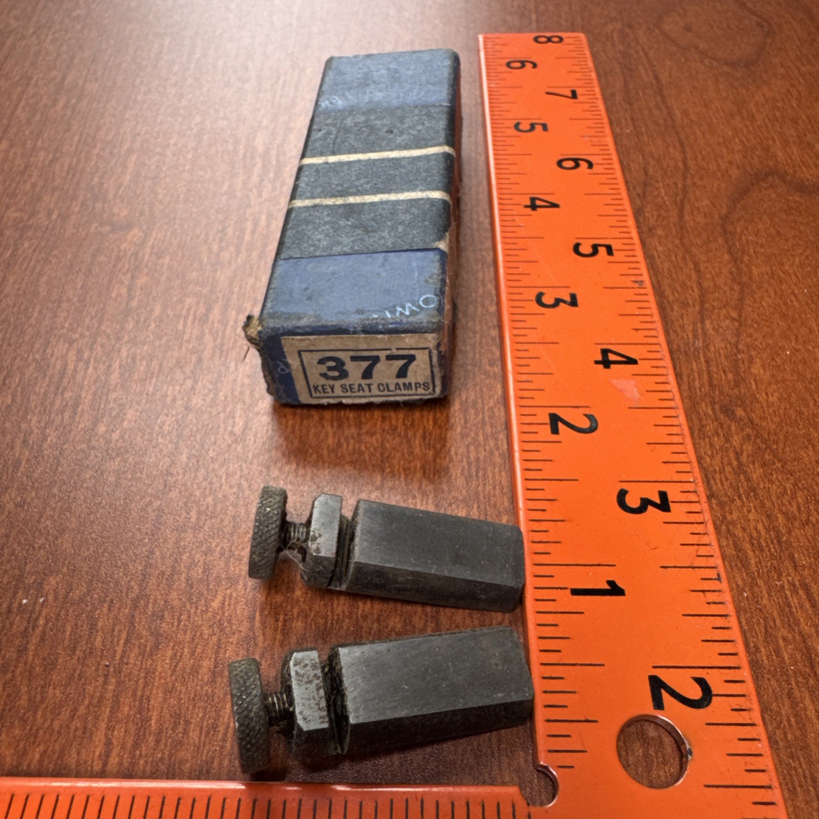 VINTAGE Brown & Sharpe No 377 Key Seat Clamps Pair Machinist Tool BOX