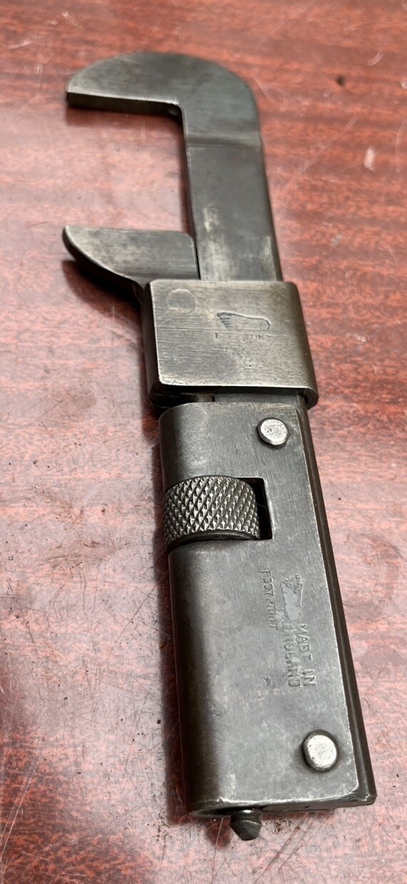 Vintage 7″ Footprint Adjustable Spanner Wrench Made In England