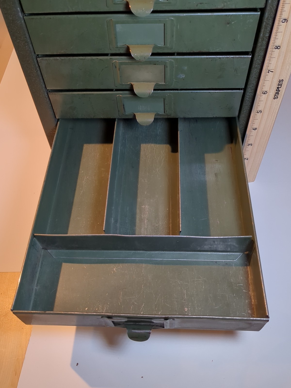 Vintage Kennedy Mfg 6D Small Parts Cabinet Green Wrinkle Van Wert OH No Rust