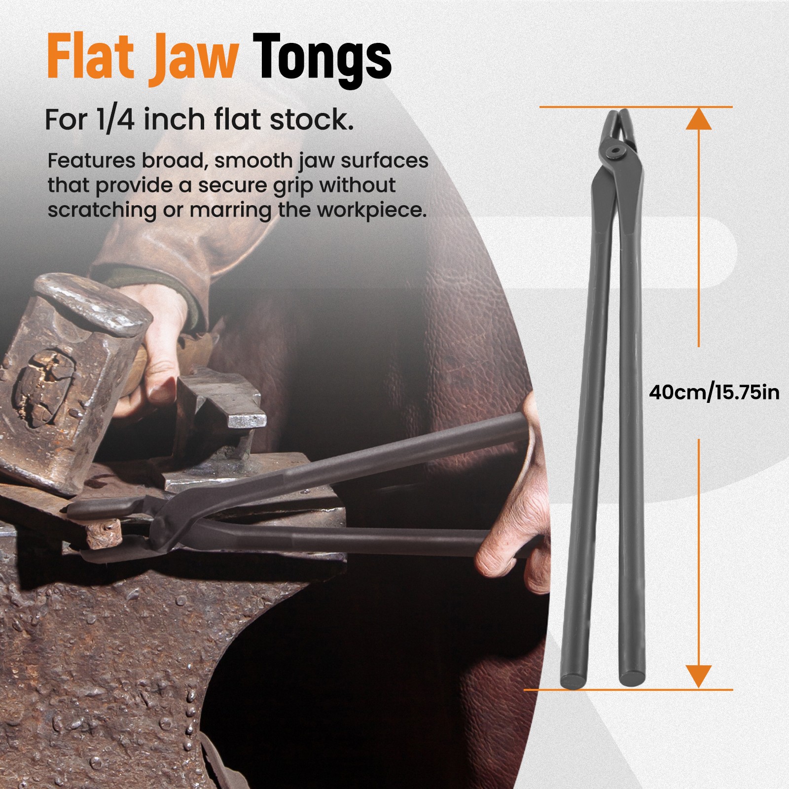 4pcs Forging Tongs Blacksmith Set Flat V Bit Blade Wolf Jaw Carbon Steel Kit