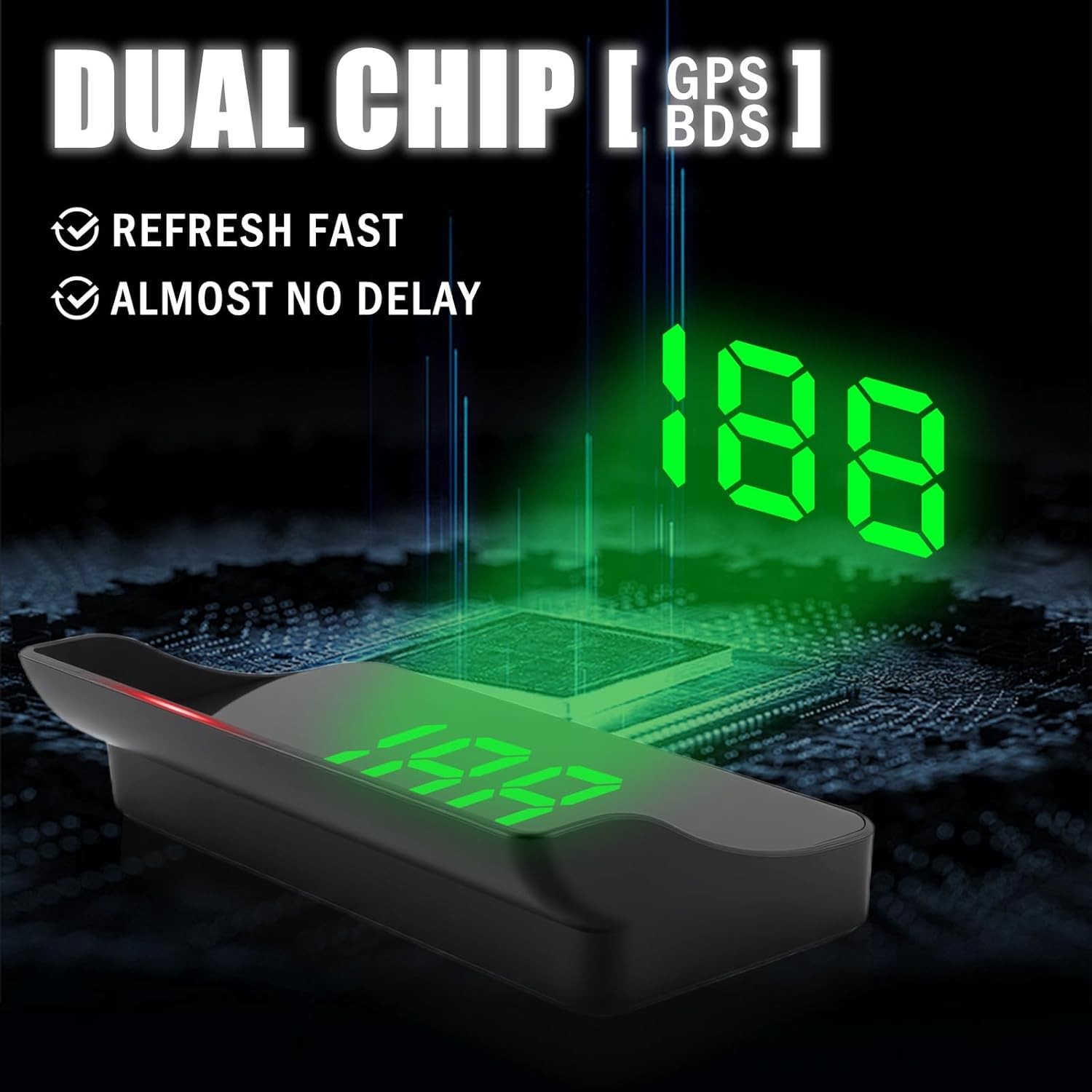 GPS Heads up Display for Cars with HD Large Font,USB Plug & Play Digital Speedom