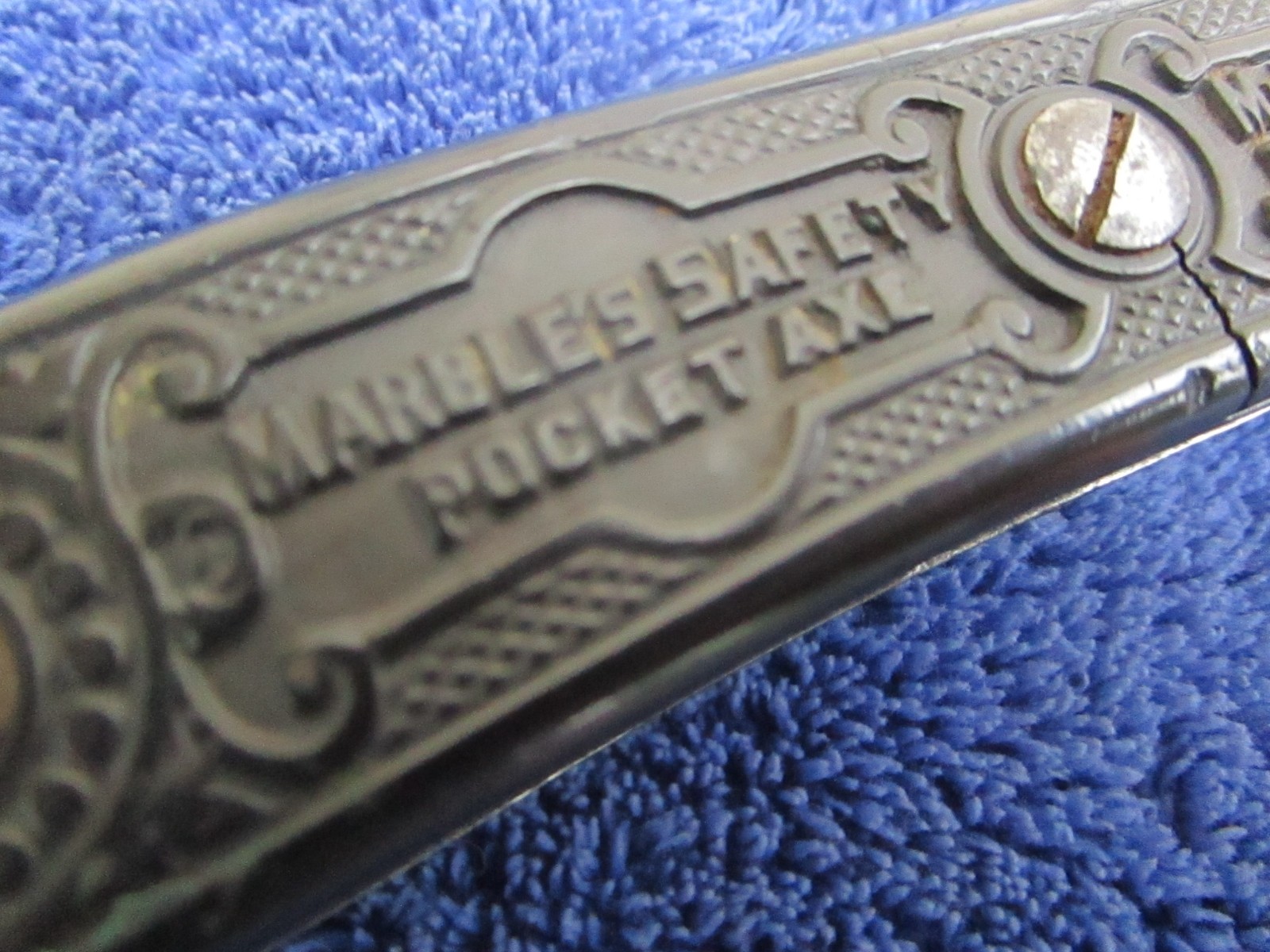 VERY RARE EARLY PATTERN ANTIQUE ORIGINAL US MARBLE SAFETY AXE 1898