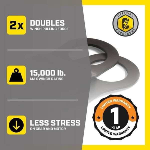 Champion Power Equipment 10K, 12K,15K lb Snatch Block Supports up to 3/8 in wire