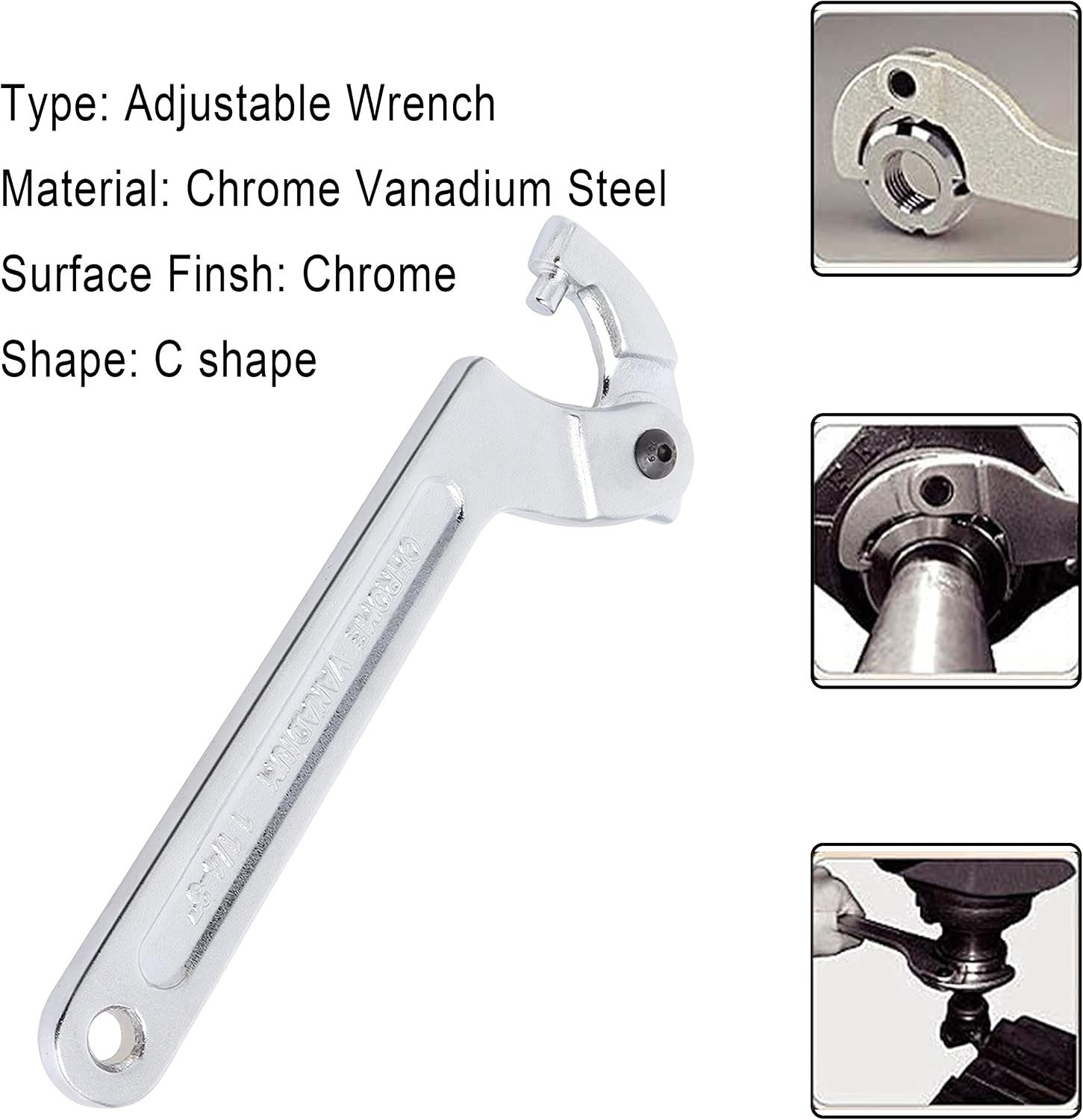 Adjustable Spanner Hook Wrench for Hydraulic Ram Cylinder, Mechanical Machine