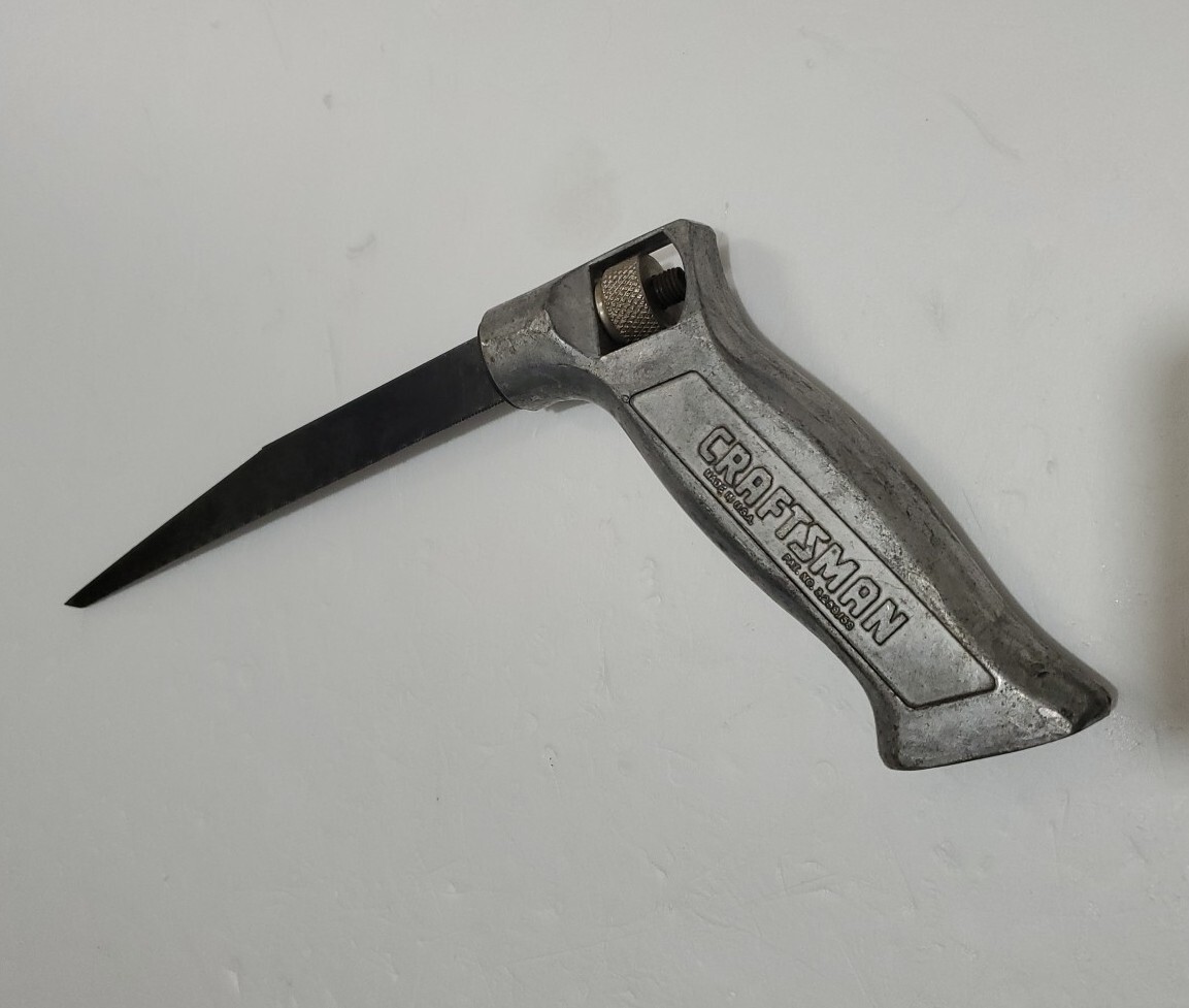 Vintage Craftsman Hand Key Hole Saw Aluminum Handled Pistol Grip – Made In USA