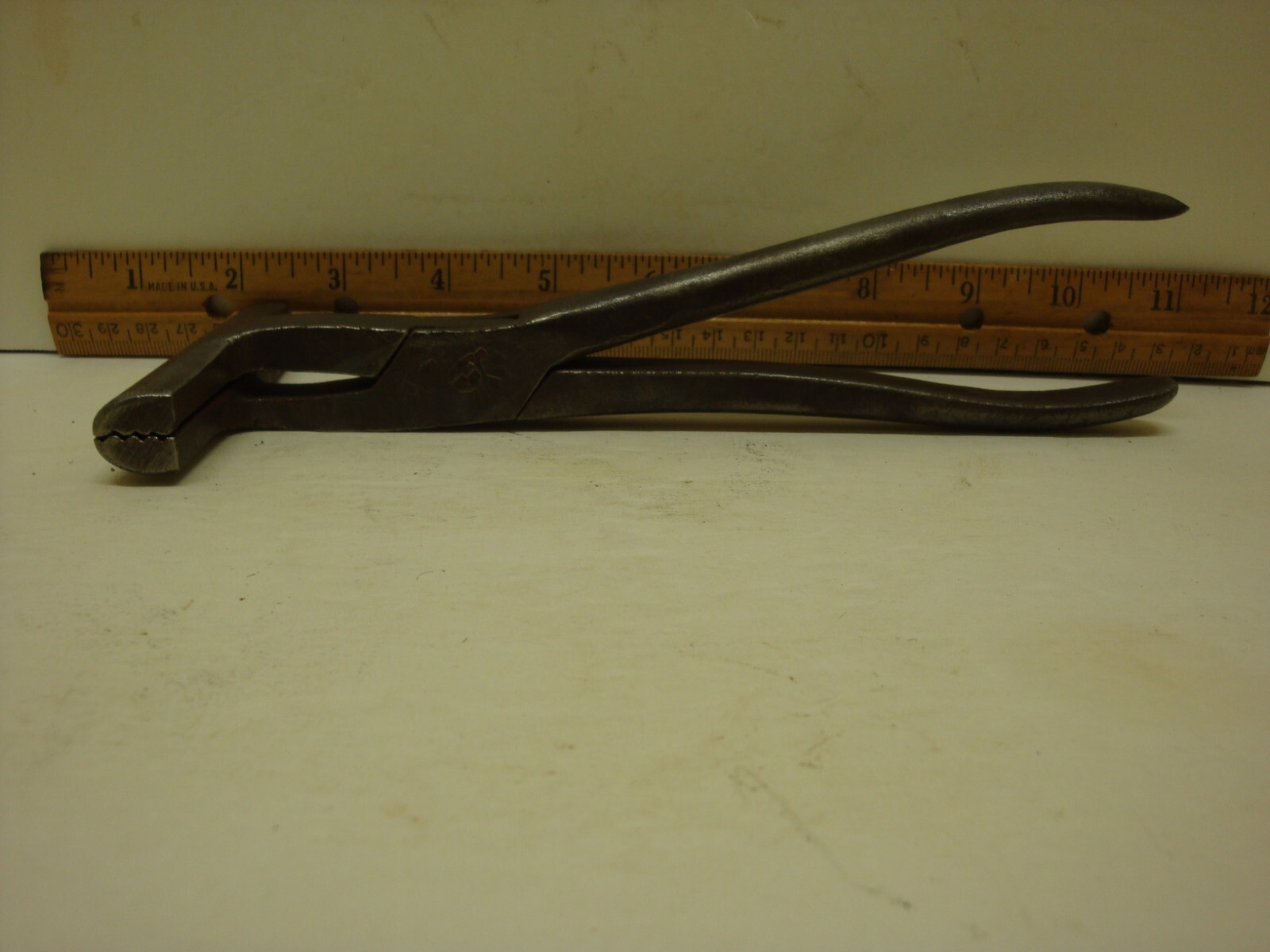 Estate Find Antique Metal working tool, plier’s 8 inches long can’t read brand