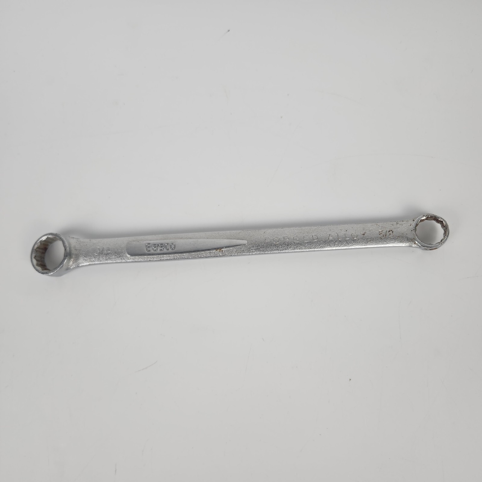 Vintage Easco 5/8″ x 3/4″ Double Box End Wrench 62124 Made In USA Some Rust
