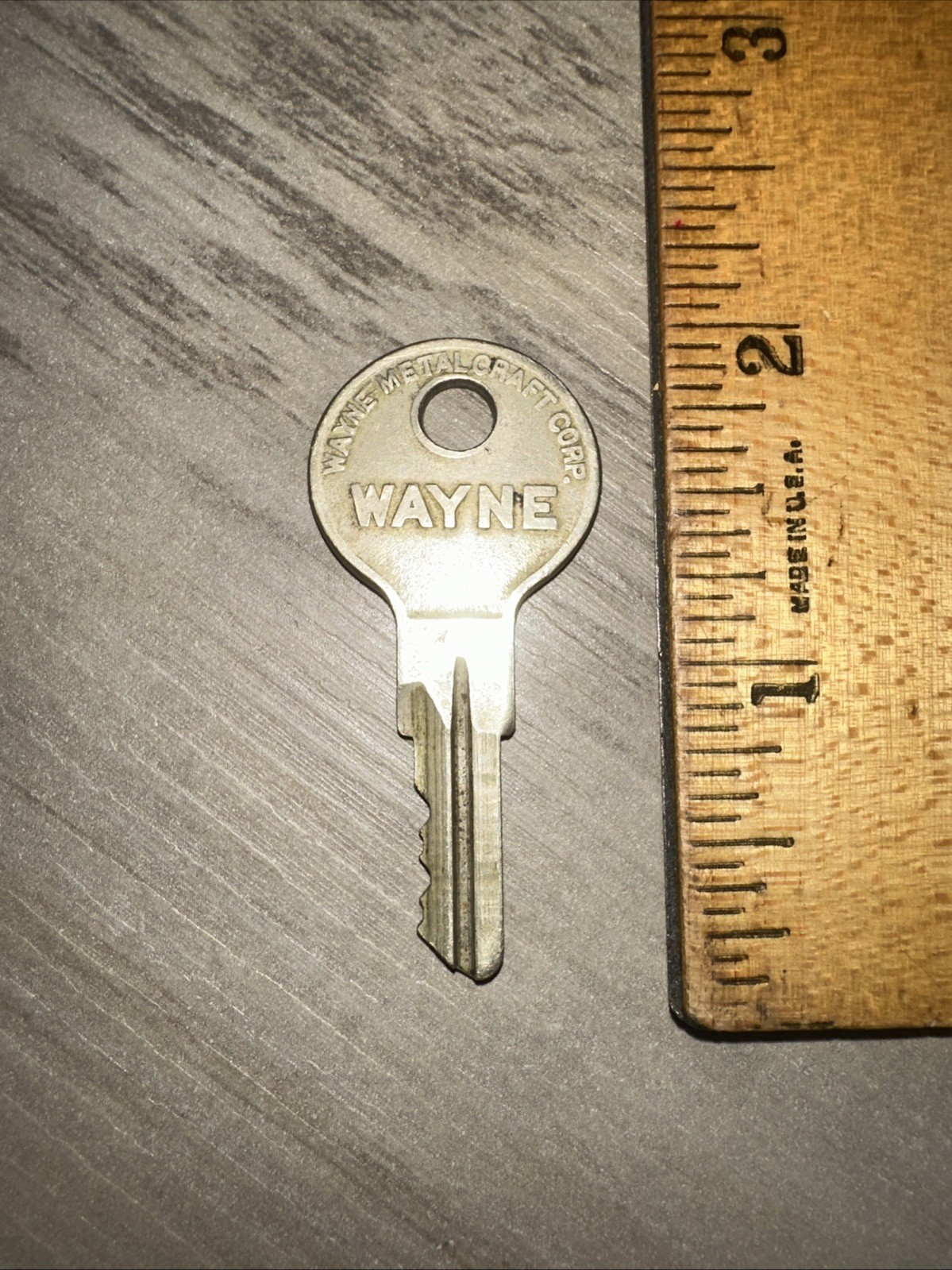 Antique Key: Wayne Metal Craft Corp. #WL529 Brass Key Original