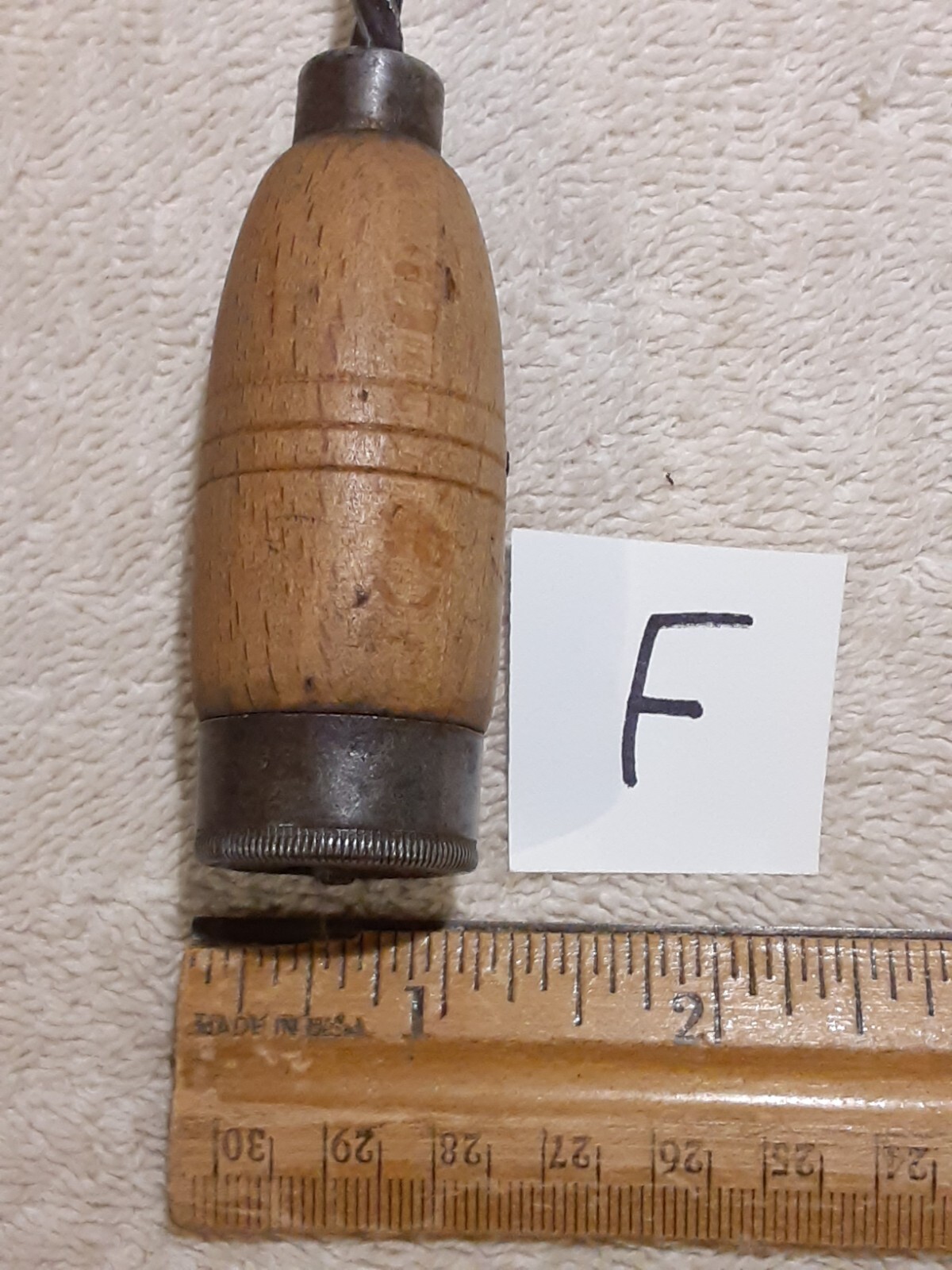 Antique 10 3/4″ Archimedes Hand Spiral Push Drill Woodworking Tool Screwdriver F