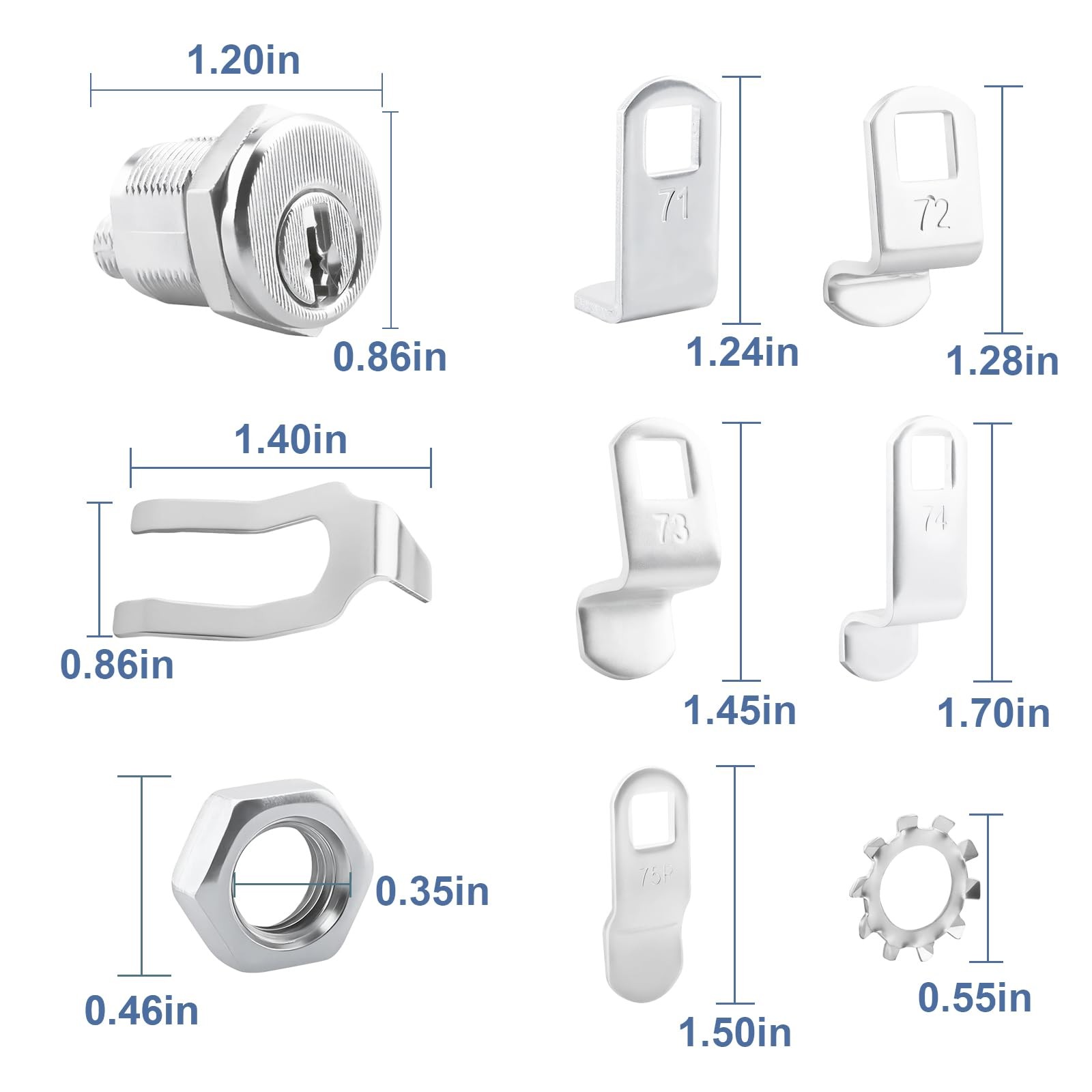 S 4573 Mailbox Lock Replacement Compatible with Auth-Florence Vital Silver