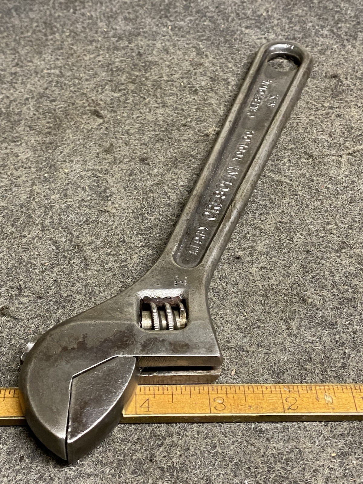 Vintage Crescent 10” Heavy Duty Fat Jaws Adjustable Wrench Opens 1-1/4” USA