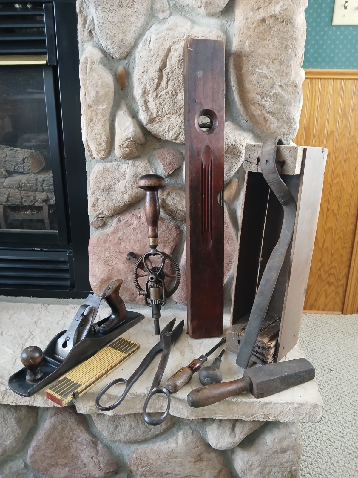 ANTIQUE WOOD PLANE, DRILL, LEVEL, CUTTERS + MORE, STANLEY,PRITZLOFF,LUFKIN+ MORE