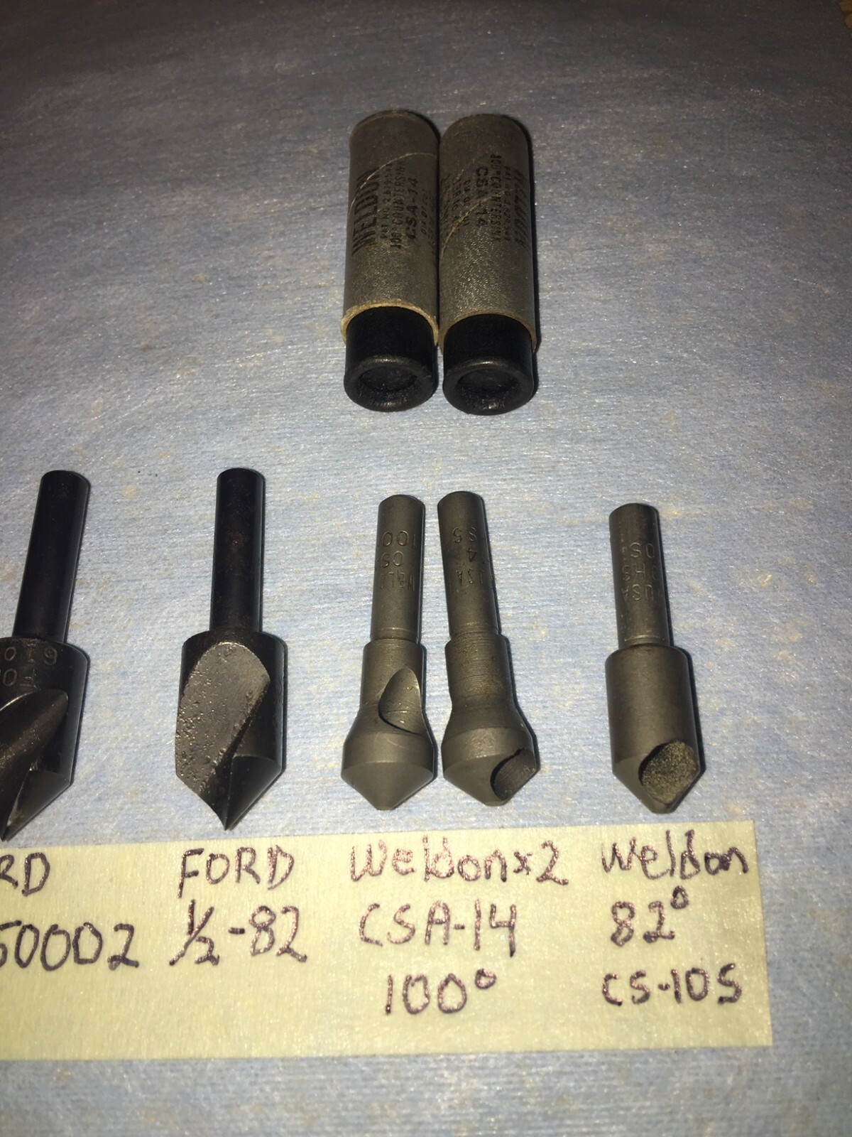11 pcs. VINTAGE DEBUR BITS WELDON + FORD, Mixed sizes and Fluting, Shanks