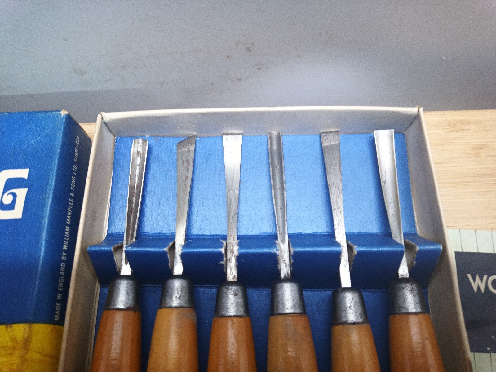 Vintage Marples No. 153 Wood Carving Tool Set of Six, Used
