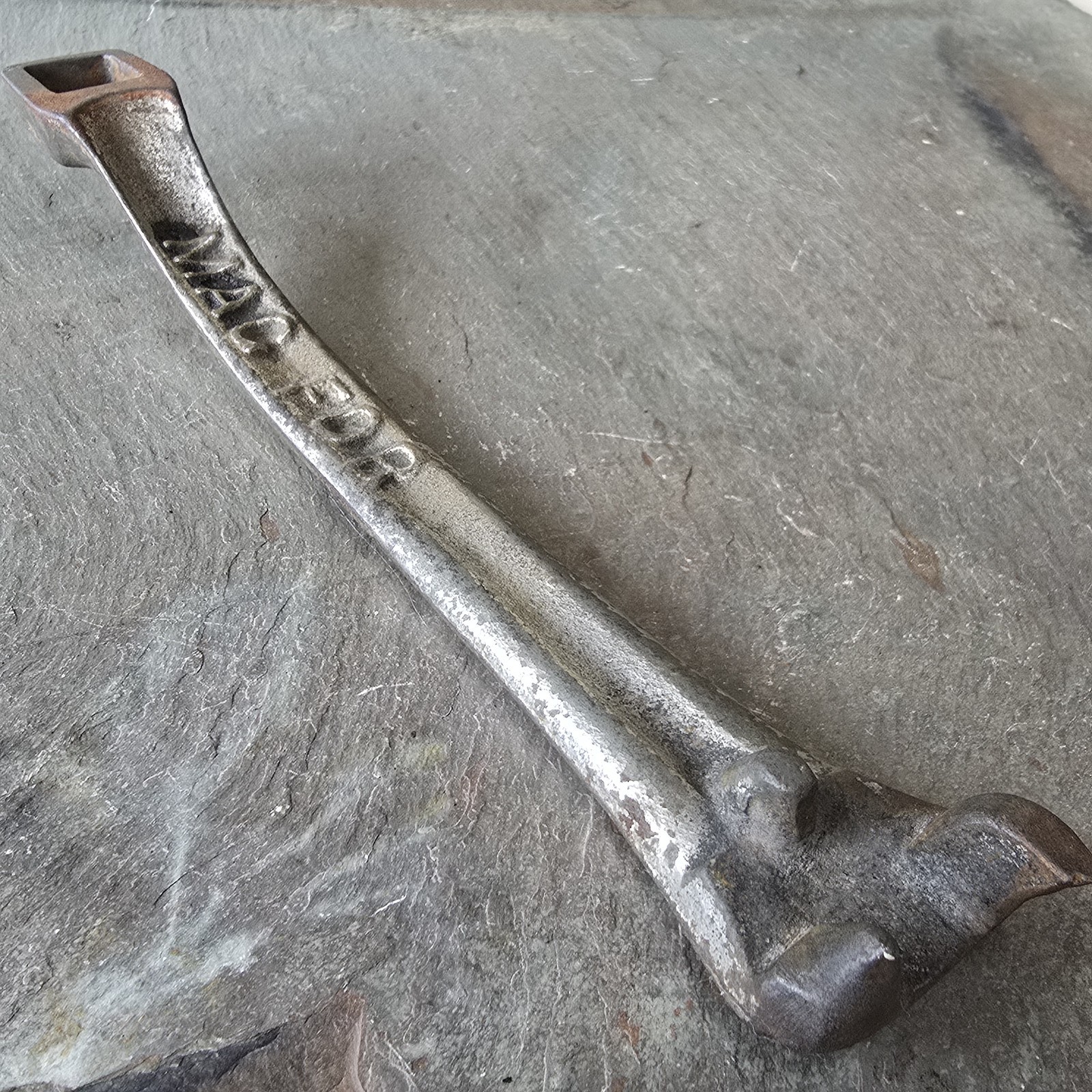 Antique Nickel Plated Cast Iron Stove Burner Plate Lifter Tool Handle Mag For