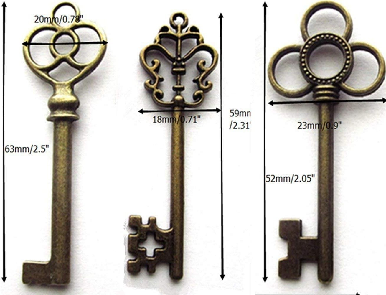Vintage Skeleton Key Set of 30 – Elegant Bronze Replicas for Creative Projects