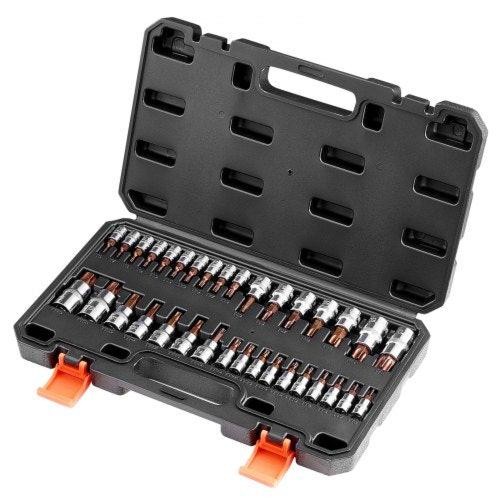 Torx Bit Socket Set 34Piece Solid Star and Tamper Proof T6T70 S2 Alloy