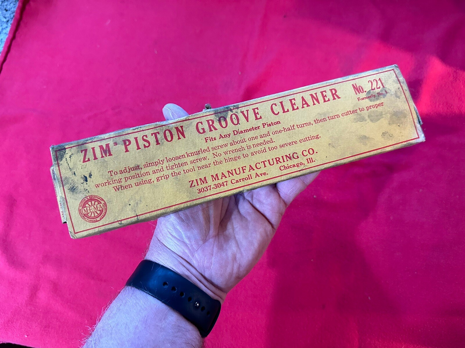 VINTAGE ZIM PISTON RING GROOVE CLEANER WITH ORIGINAL BOX USA MADE 40s 50s 60s