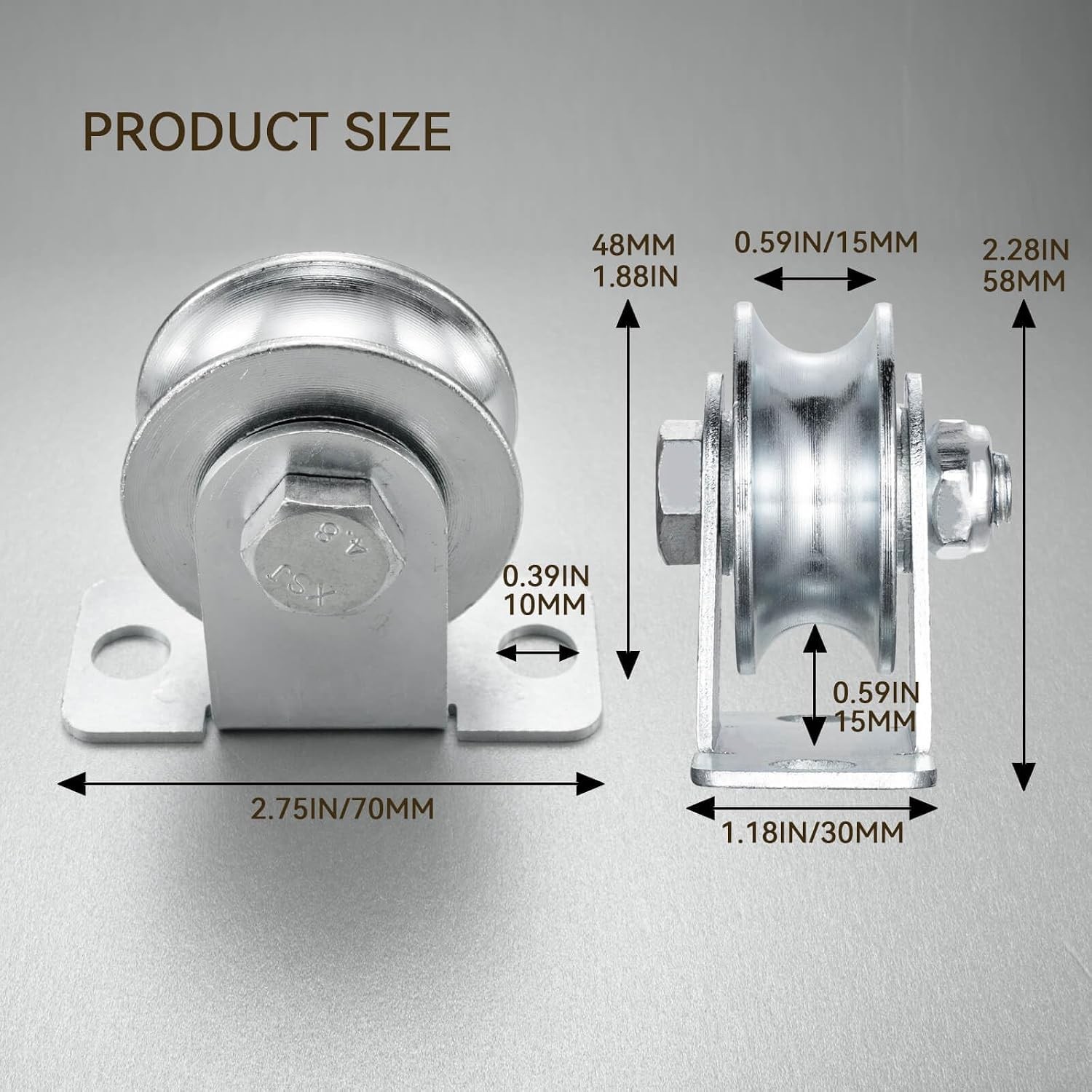 Cable Pulley Wheel for Rope Wall Mounted Silent for Sliding Gate | Fixed pulley,