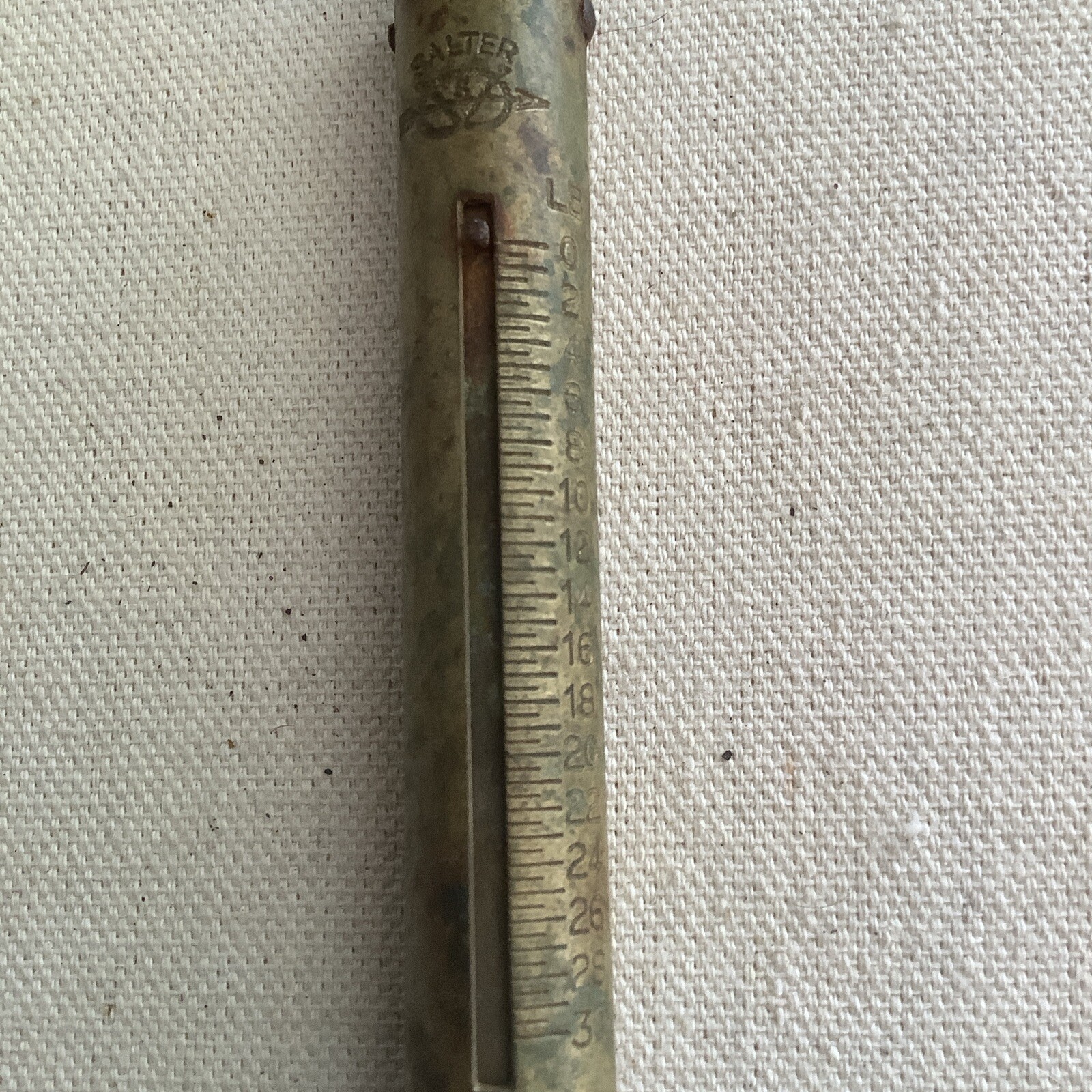 VTG Salter Brass Scale 0 – 30 lbs Made In England Untouched Patina Camping