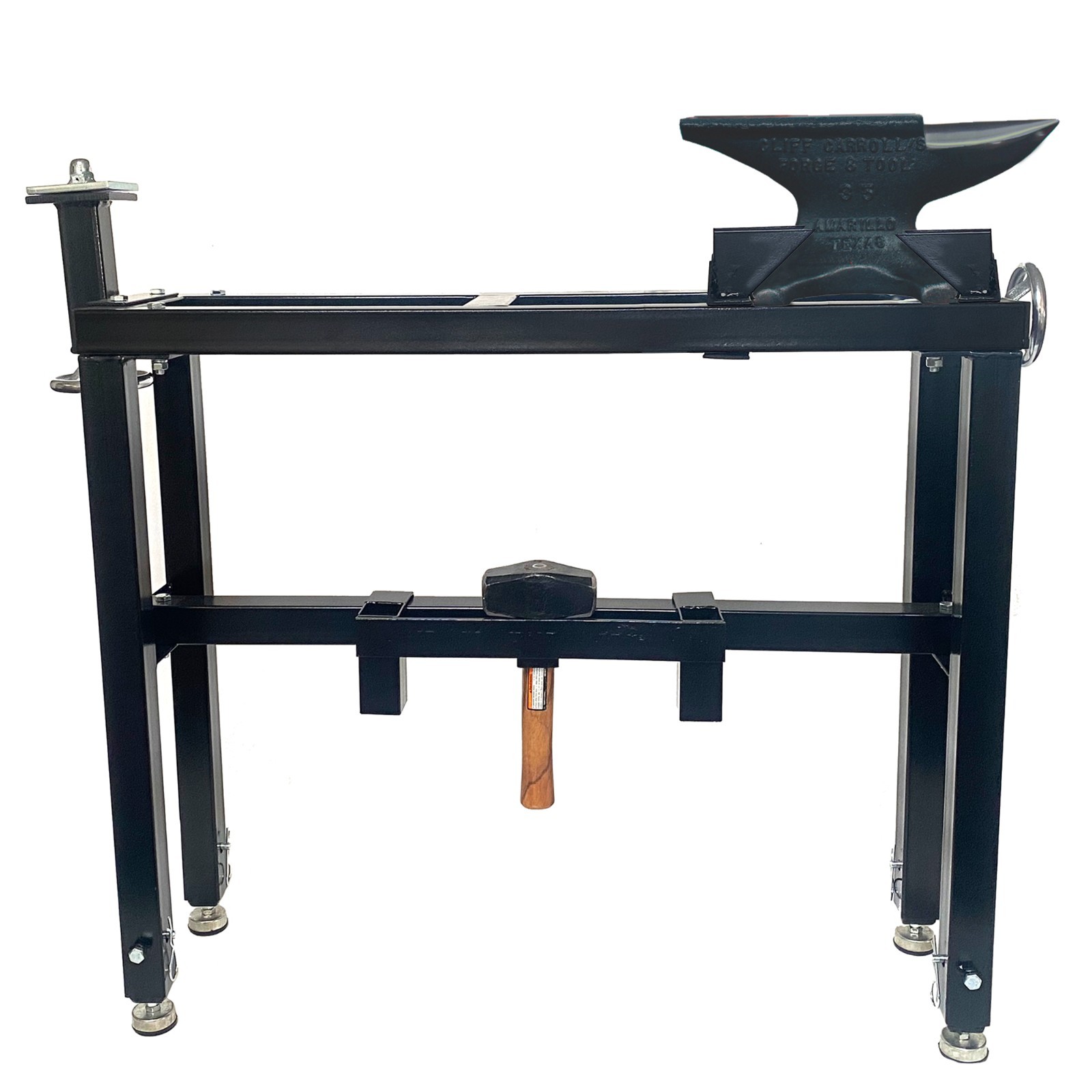 Heavy Duty Adjustable Blacksmith Anvil Stand w/ Tool Holder 200 lb