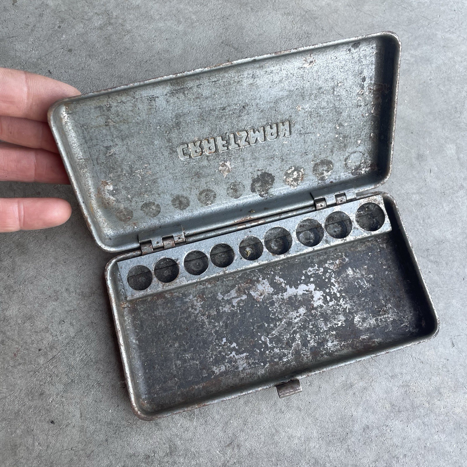 Vintage Craftsman V Series 1/4″ Socket Set Metal Case Tin (Case ONLY)