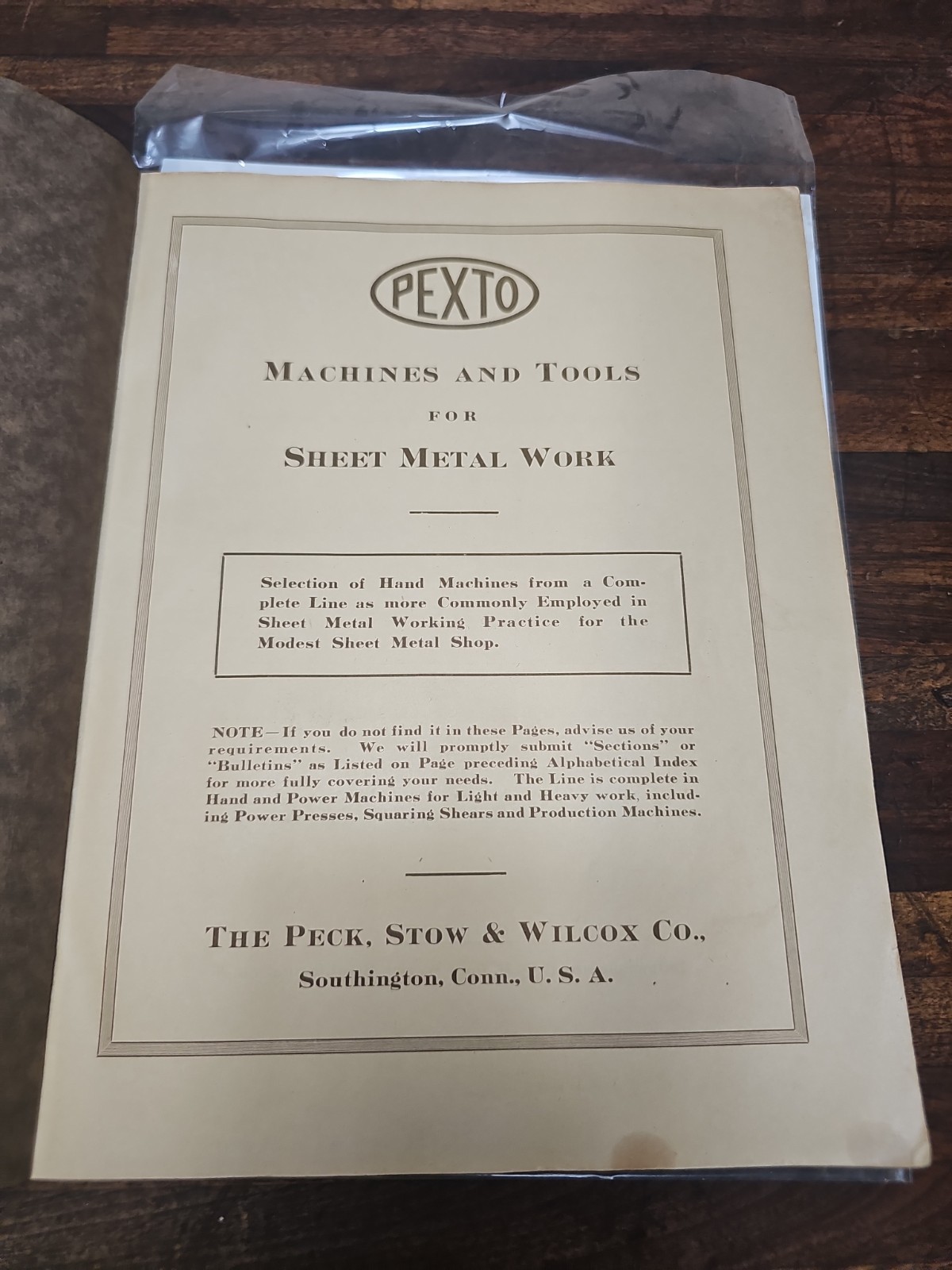 A94- 1929 orig. PEXTO MACHINES & TOOLS FOR SHEET METAL CATALOG TINSMITH