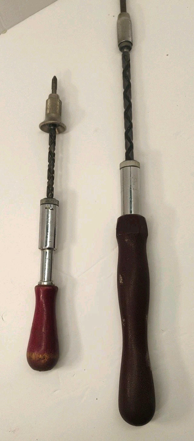 Lot of 2 Spiral Screwdrivers – Stanley & North Bros. Yankee 135A / 130A Plastic